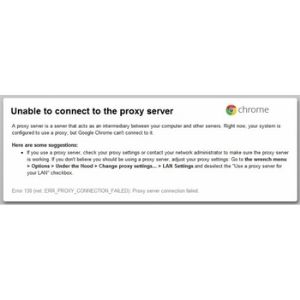 Unable to connect to the proxy server 2