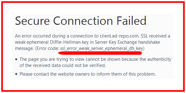 ssl_error_weak_server_ephemeral_dh_key error fixed