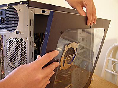 Open the side panel of your computer case
